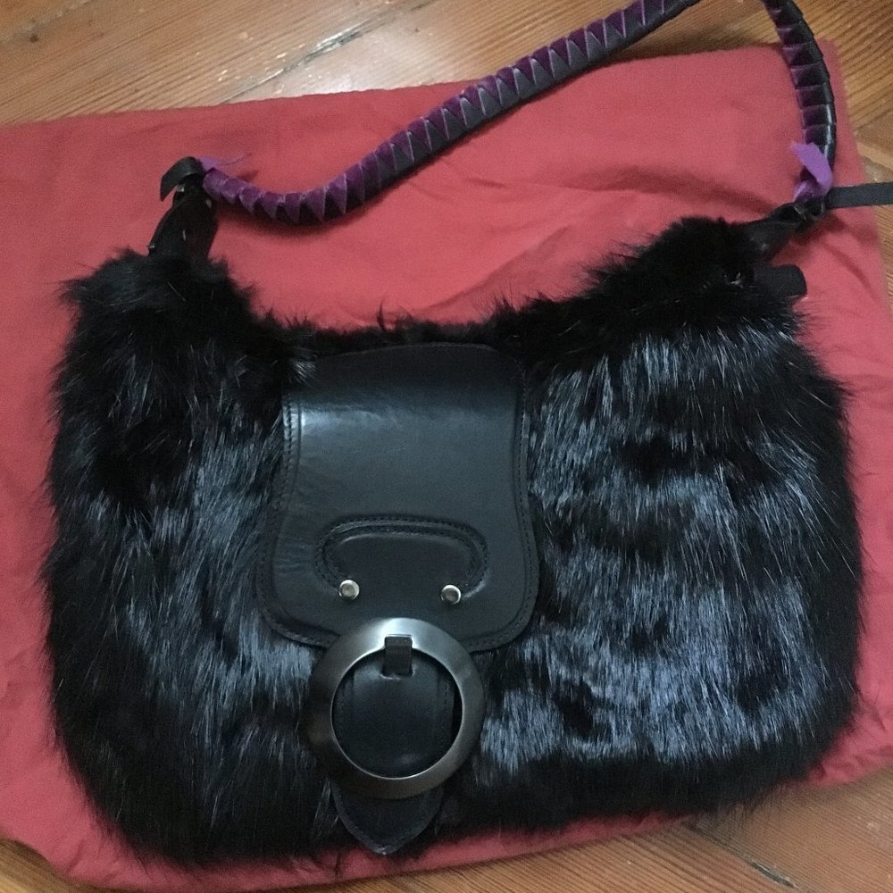 Malo Fur Bag (Black)